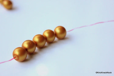 10 mm Golden Bronze Matte Glass Beads x 10